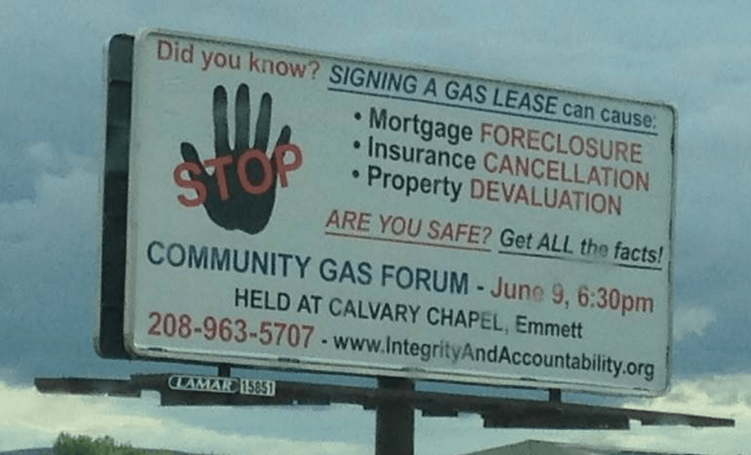 Idaho Groups Schedule Town Hall to Warn Citizens About Dangers of Signing Gas Leases