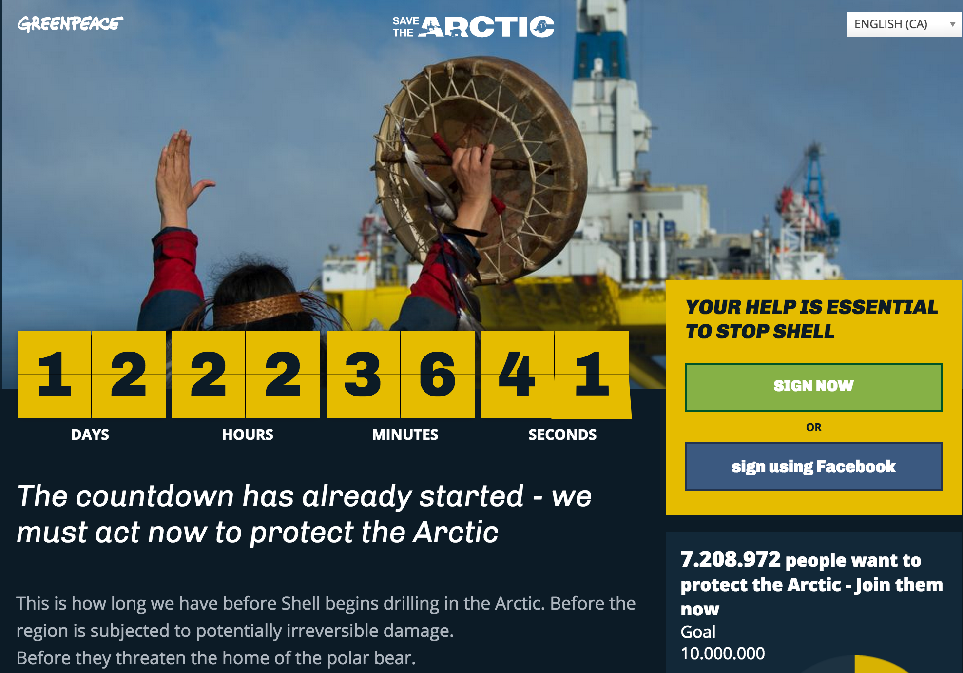 Greenpeace’s ‘Save the Arctic’ Campaign Starts Official Countdown to Shell’s Icy Ocean Drilling