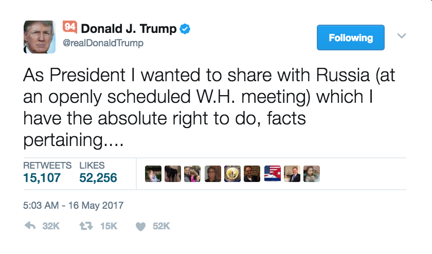 Trump Insinuates Washington Post is Straight-up REAL NEWS With Russia Classified Info Tweets