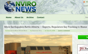 Alberta Frackquake Headline -- EnviroNews World News